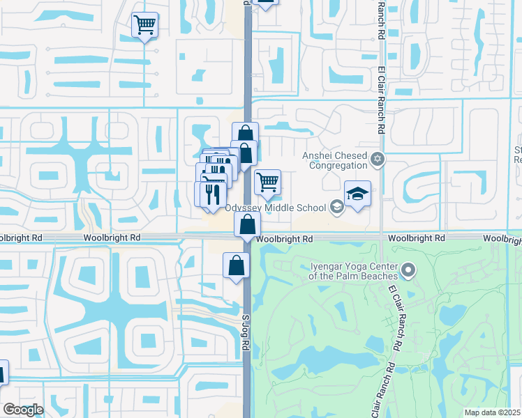 map of restaurants, bars, coffee shops, grocery stores, and more near 10884 Fillmore Drive in Boynton Beach