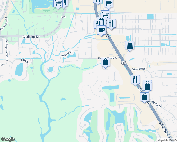 map of restaurants, bars, coffee shops, grocery stores, and more near 15421 Old Wedgewood Court in Fort Myers