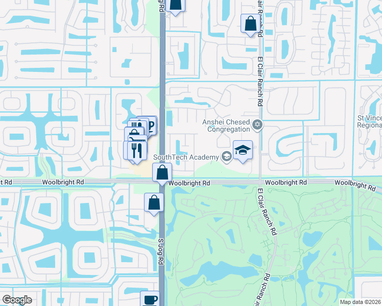 map of restaurants, bars, coffee shops, grocery stores, and more near 10833 Madison Drive in Boynton Beach