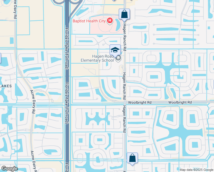 map of restaurants, bars, coffee shops, grocery stores, and more near 10773 Bitternut Hickory Lane in Boynton Beach