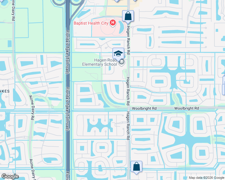 map of restaurants, bars, coffee shops, grocery stores, and more near 10766 Bitternut Hickory Lane in Boynton Beach
