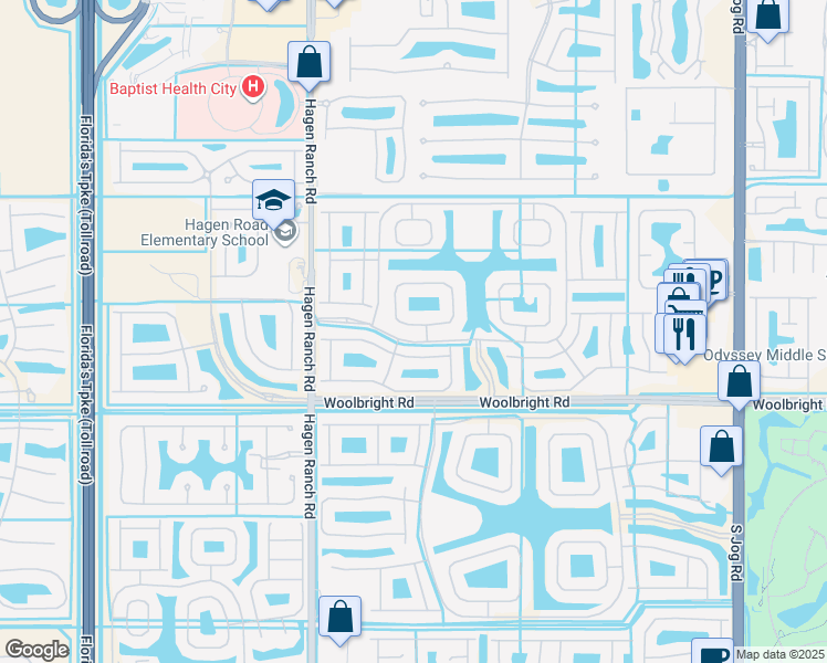 map of restaurants, bars, coffee shops, grocery stores, and more near 6934 Great Falls Circle in Boynton Beach