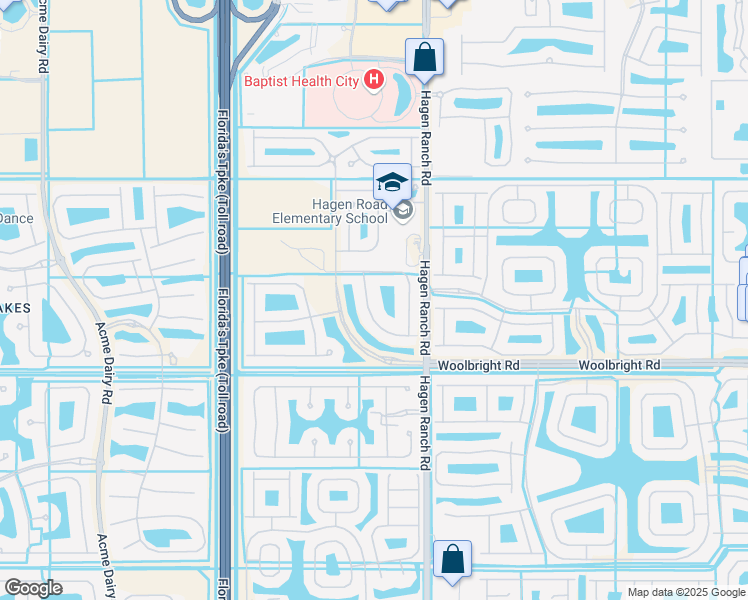 map of restaurants, bars, coffee shops, grocery stores, and more near 10760 Bitternut Hickory Lane in Boynton Beach