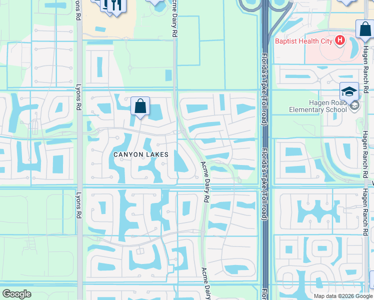 map of restaurants, bars, coffee shops, grocery stores, and more near 11073 Sunset Ridge in Boynton Beach