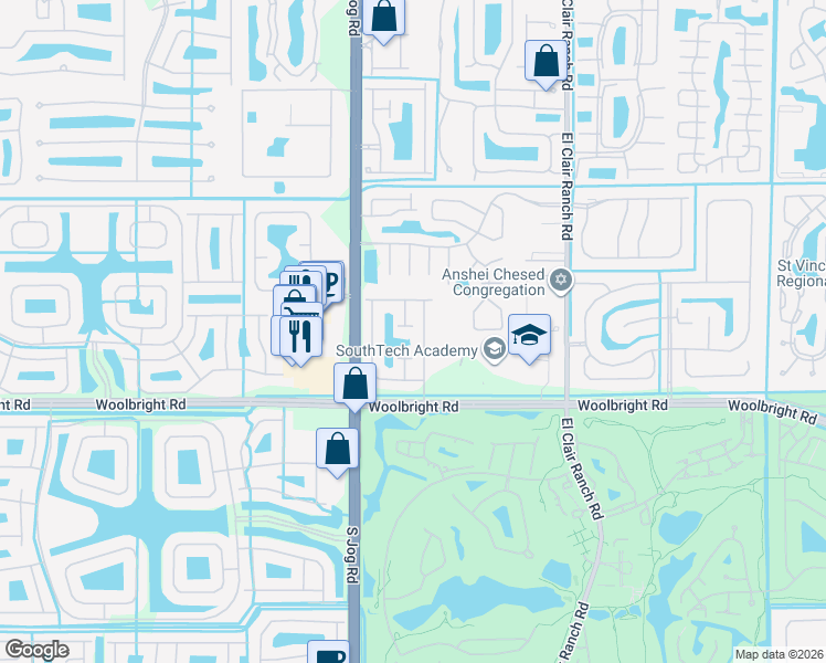 map of restaurants, bars, coffee shops, grocery stores, and more near 6370 Hamilton Court in Boynton Beach