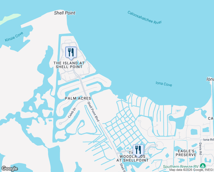 map of restaurants, bars, coffee shops, grocery stores, and more near 14591 Fair Havens Road in Fort Myers