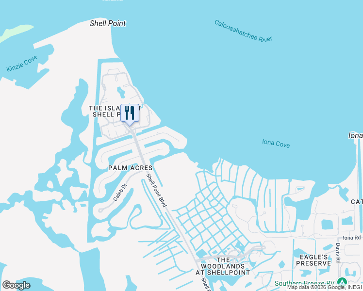 map of restaurants, bars, coffee shops, grocery stores, and more near 14591 Fair Havens Road in Fort Myers
