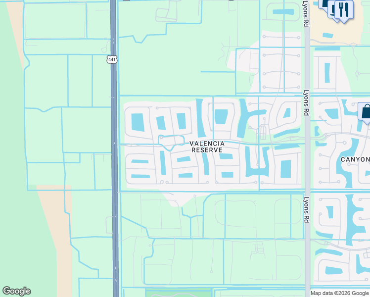 map of restaurants, bars, coffee shops, grocery stores, and more near 9593 Edengrove Court in Boynton Beach