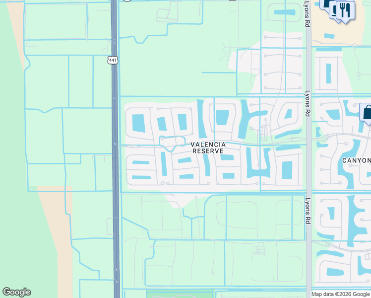 map of restaurants, bars, coffee shops, grocery stores, and more near 9593 Edengrove Court in Boynton Beach