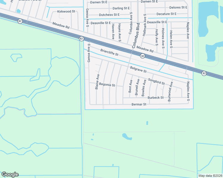 map of restaurants, bars, coffee shops, grocery stores, and more near 1261 Buell Avenue in Fort Myers
