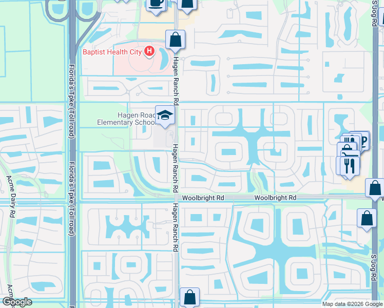 map of restaurants, bars, coffee shops, grocery stores, and more near 7410 Ringwood Terrace in Boynton Beach