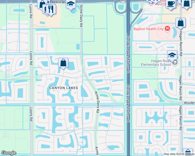 map of restaurants, bars, coffee shops, grocery stores, and more near 8292 Calabria Lakes Drive in Boynton Beach