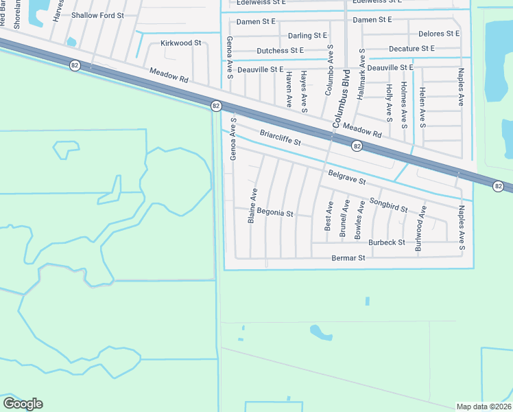 map of restaurants, bars, coffee shops, grocery stores, and more near 1253 Blaine Avenue in Fort Myers
