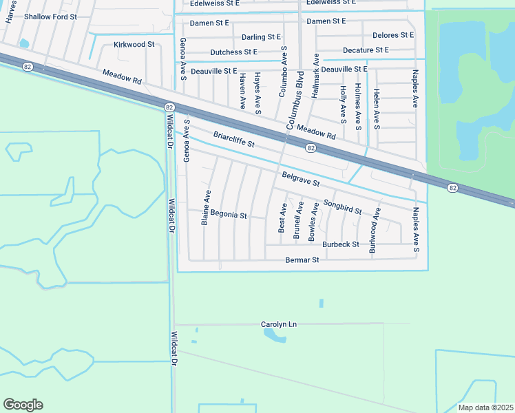 map of restaurants, bars, coffee shops, grocery stores, and more near 1250 Columbus Boulevard in Fort Myers
