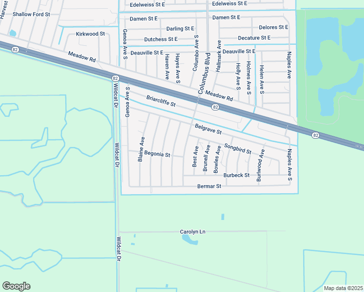map of restaurants, bars, coffee shops, grocery stores, and more near 1250 Columbus Boulevard in Fort Myers
