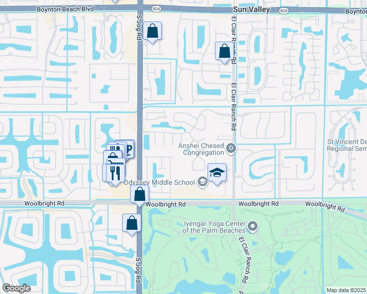 map of restaurants, bars, coffee shops, grocery stores, and more near 10728 Ranchipur Street in Boynton Beach