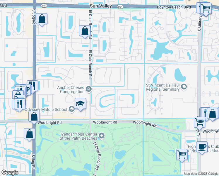 map of restaurants, bars, coffee shops, grocery stores, and more near 5778 Grand Harbour Circle in Boynton Beach