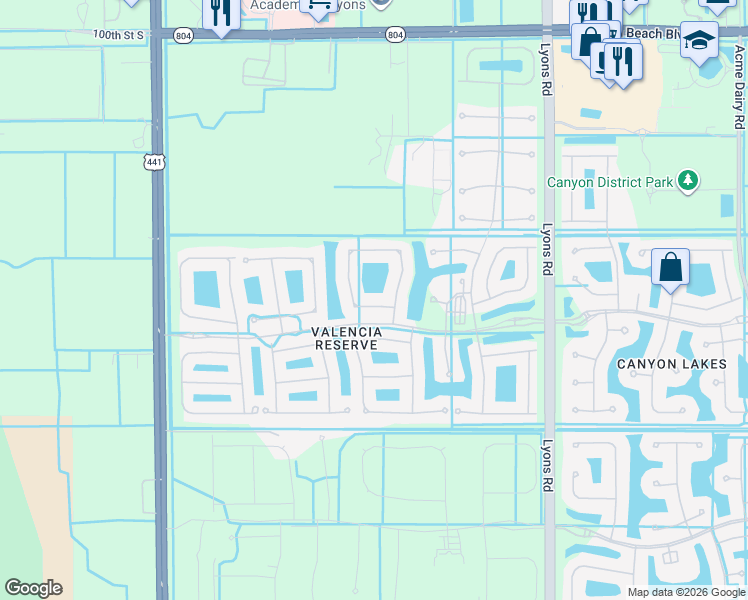 map of restaurants, bars, coffee shops, grocery stores, and more near 10474 Whitewind Circle in Boynton Beach