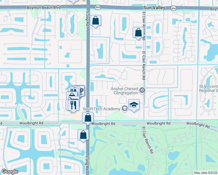 map of restaurants, bars, coffee shops, grocery stores, and more near 10728 Ranchipur Street in Boynton Beach
