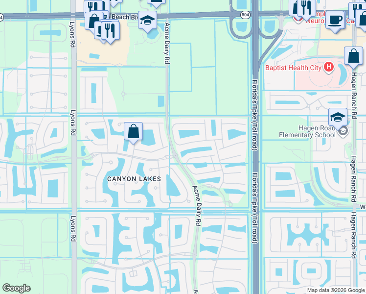 map of restaurants, bars, coffee shops, grocery stores, and more near 8441 Serena Creek Avenue in Boynton Beach
