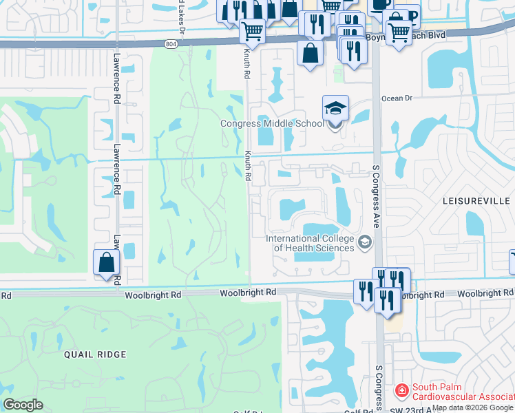 map of restaurants, bars, coffee shops, grocery stores, and more near 1109 Belmont Place in Boynton Beach