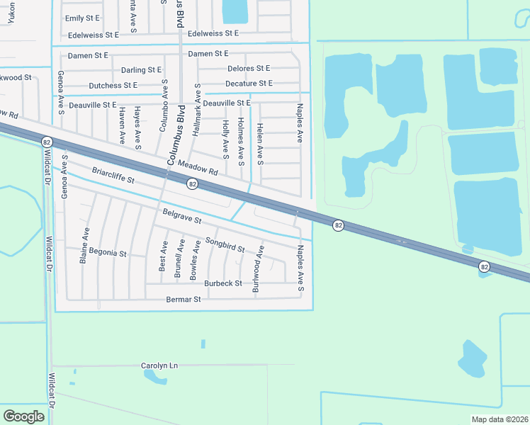 map of restaurants, bars, coffee shops, grocery stores, and more near 1293 Naples Avenue West in Lehigh Acres