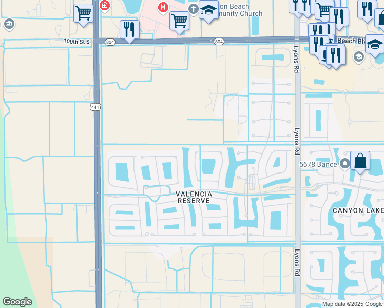 map of restaurants, bars, coffee shops, grocery stores, and more near 10582 Whitewind Circle in Boynton Beach
