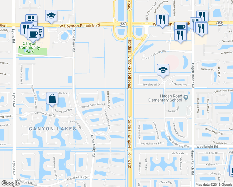 map of restaurants, bars, coffee shops, grocery stores, and more near 8097 Brigamar Isles Avenue in Boynton Beach