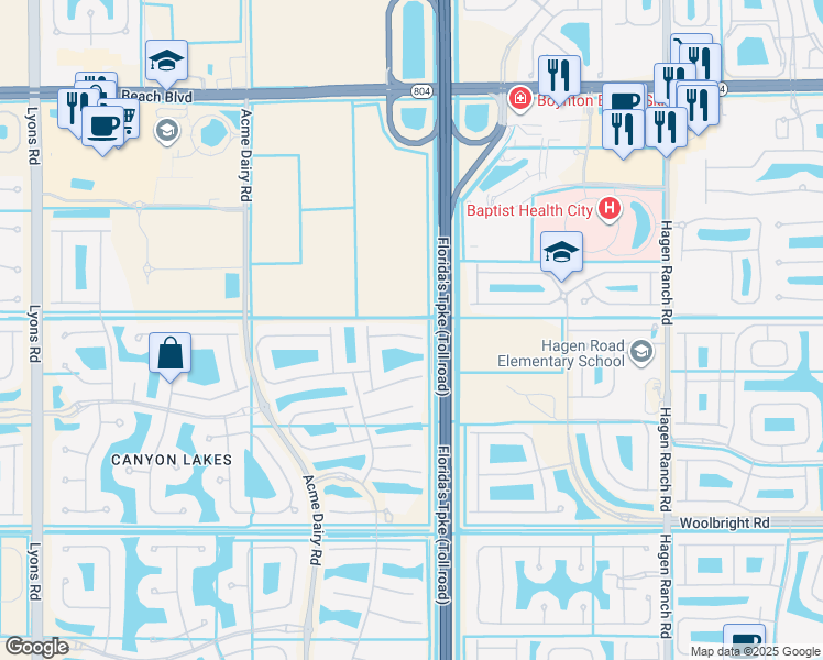 map of restaurants, bars, coffee shops, grocery stores, and more near 8097 Brigamar Isles Avenue in Boynton Beach