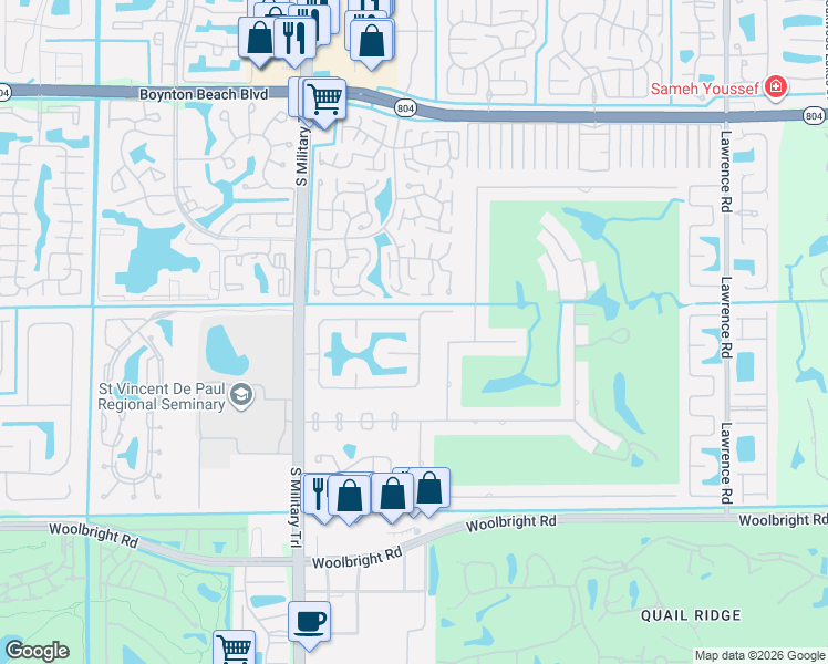 map of restaurants, bars, coffee shops, grocery stores, and more near 4856 Boxwood Circle in Boynton Beach