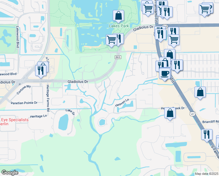 map of restaurants, bars, coffee shops, grocery stores, and more near 7138 Shannon Boulevard in Fort Myers