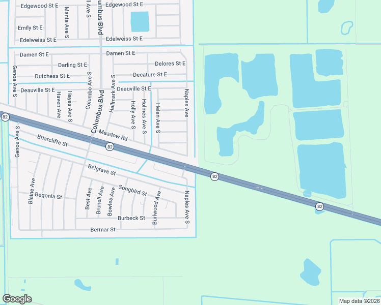 map of restaurants, bars, coffee shops, grocery stores, and more near 1171 Naples Avenue West in Lehigh Acres