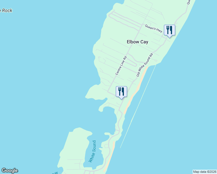 map of restaurants, bars, coffee shops, grocery stores, and more near Centre Line Road in Elbow Cay