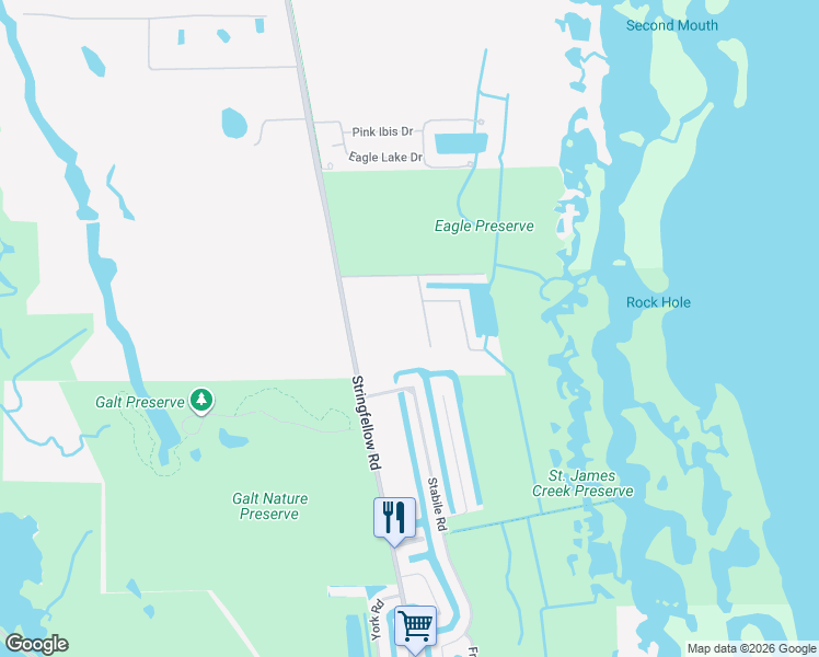 map of restaurants, bars, coffee shops, grocery stores, and more near 4123 Shellcrest Road in Saint James City