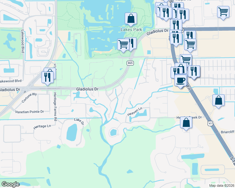 map of restaurants, bars, coffee shops, grocery stores, and more near 7141 Congdon Road in Fort Myers