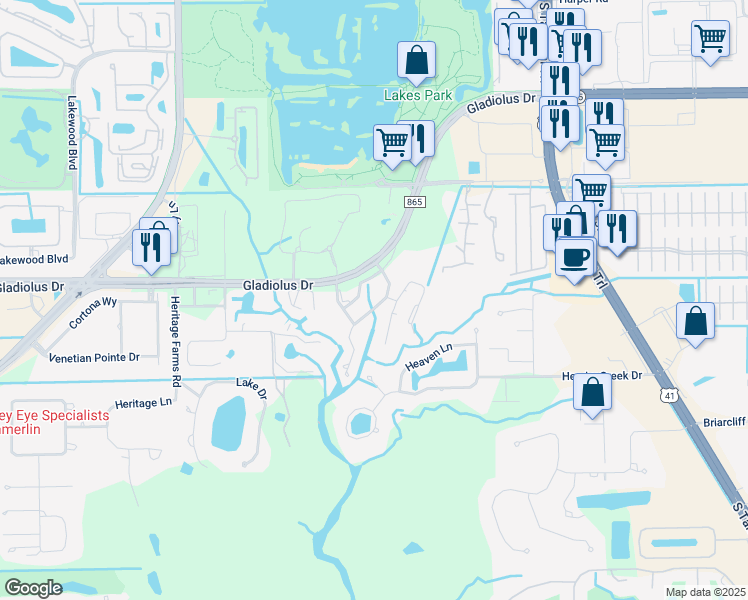 map of restaurants, bars, coffee shops, grocery stores, and more near 7141 Congdon Road in Fort Myers