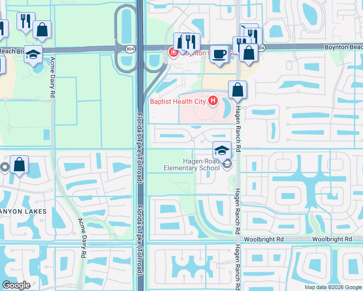 map of restaurants, bars, coffee shops, grocery stores, and more near 7842 Jewelwood Drive in Boynton Beach