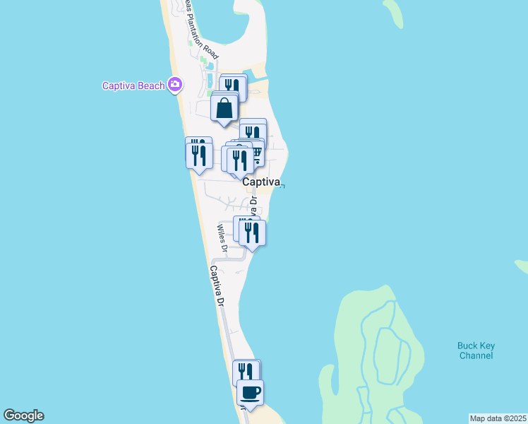 map of restaurants, bars, coffee shops, grocery stores, and more near 15127 Captiva Drive in Captiva
