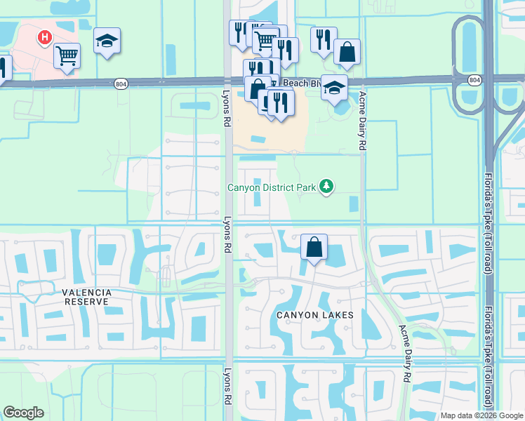 map of restaurants, bars, coffee shops, grocery stores, and more near 10388 Willow Oaks Trail in Boynton Beach