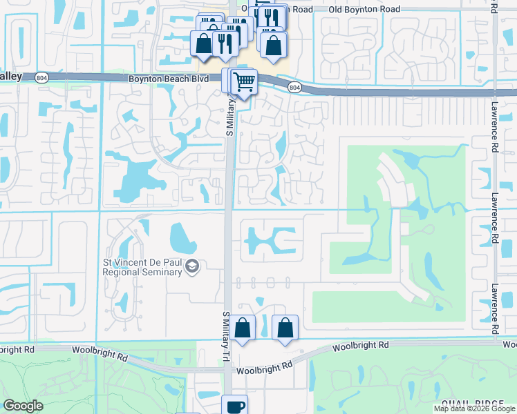 map of restaurants, bars, coffee shops, grocery stores, and more near 4859 Equestrian Circle in Boynton Beach