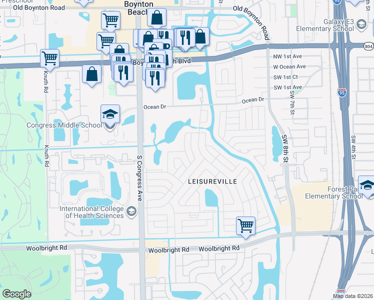 map of restaurants, bars, coffee shops, grocery stores, and more near 514 Southwest 20th Street in Boynton Beach