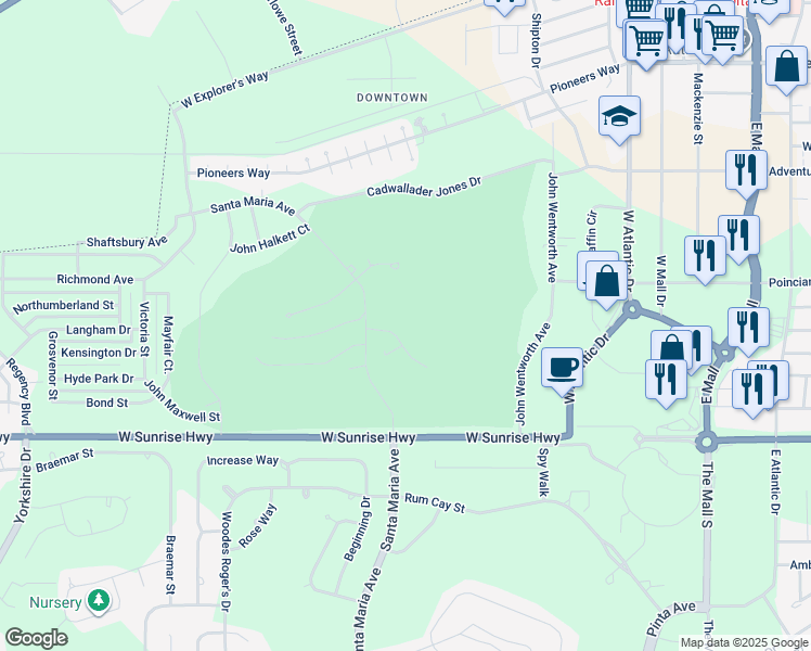 map of restaurants, bars, coffee shops, grocery stores, and more near in Freeport