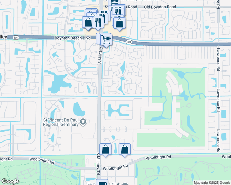 map of restaurants, bars, coffee shops, grocery stores, and more near 4859 Equestrian Circle in Boynton Beach