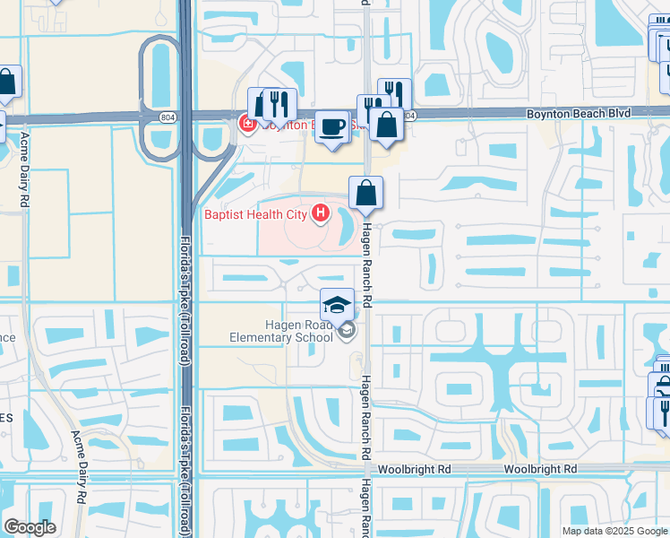 map of restaurants, bars, coffee shops, grocery stores, and more near 7678 Jewelwood Drive in Boynton Beach