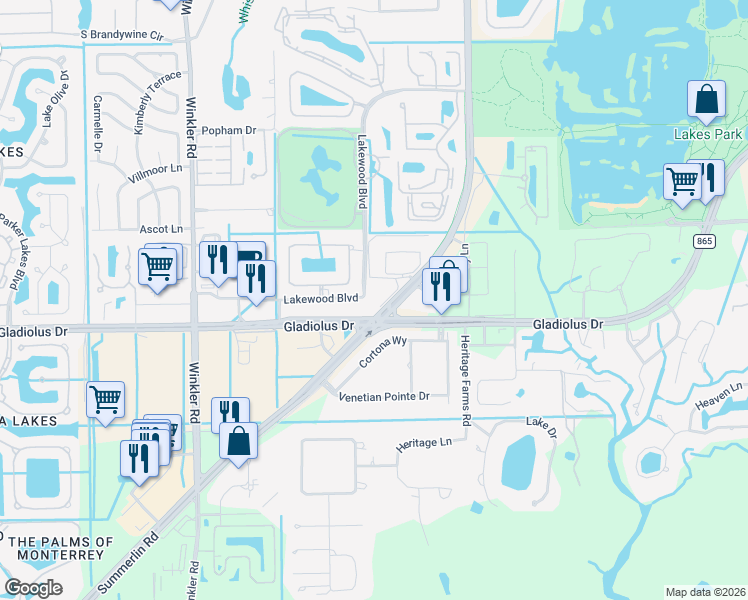 map of restaurants, bars, coffee shops, grocery stores, and more near 8162 Country Road in Fort Myers