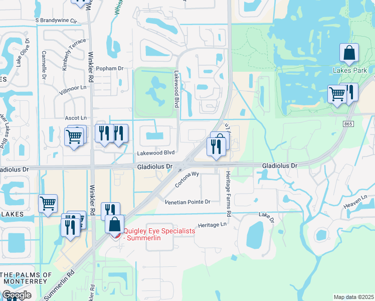 map of restaurants, bars, coffee shops, grocery stores, and more near 8162 Country Road in Fort Myers