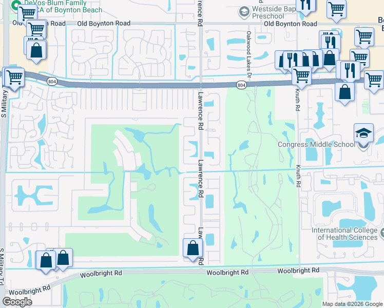 map of restaurants, bars, coffee shops, grocery stores, and more near 10426 Vereda Circle in Boynton Beach