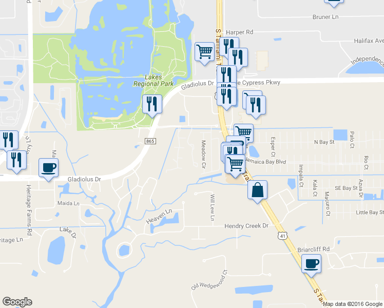 map of restaurants, bars, coffee shops, grocery stores, and more near 15156 Pine Meadows Drive in Fort Myers
