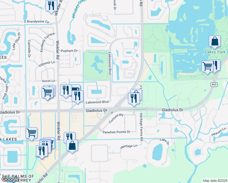map of restaurants, bars, coffee shops, grocery stores, and more near 8135 Country Road in Fort Myers