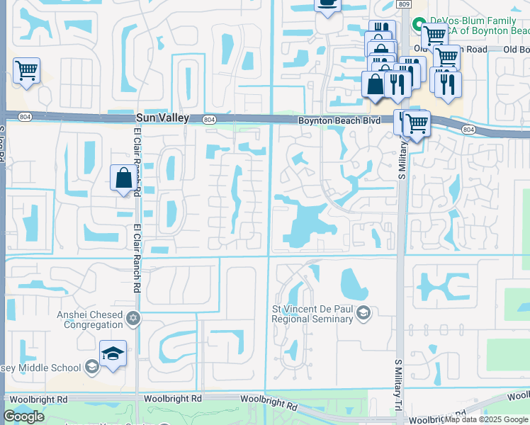 map of restaurants, bars, coffee shops, grocery stores, and more near 10136 Boynton Pl Cir in Boynton Beach